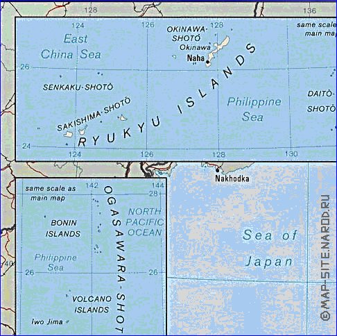 carte de Japon en anglais