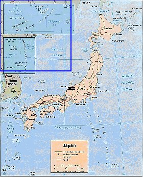 carte de Japon en anglais