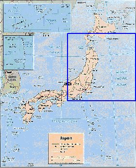 carte de Japon en anglais