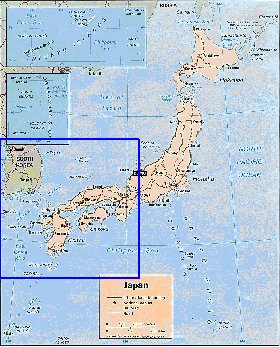 carte de Japon en anglais