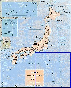 carte de Japon en anglais