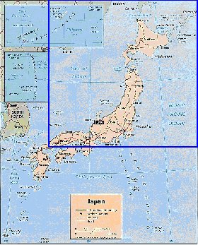 carte de Japon en anglais