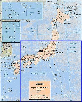 carte de Japon en anglais